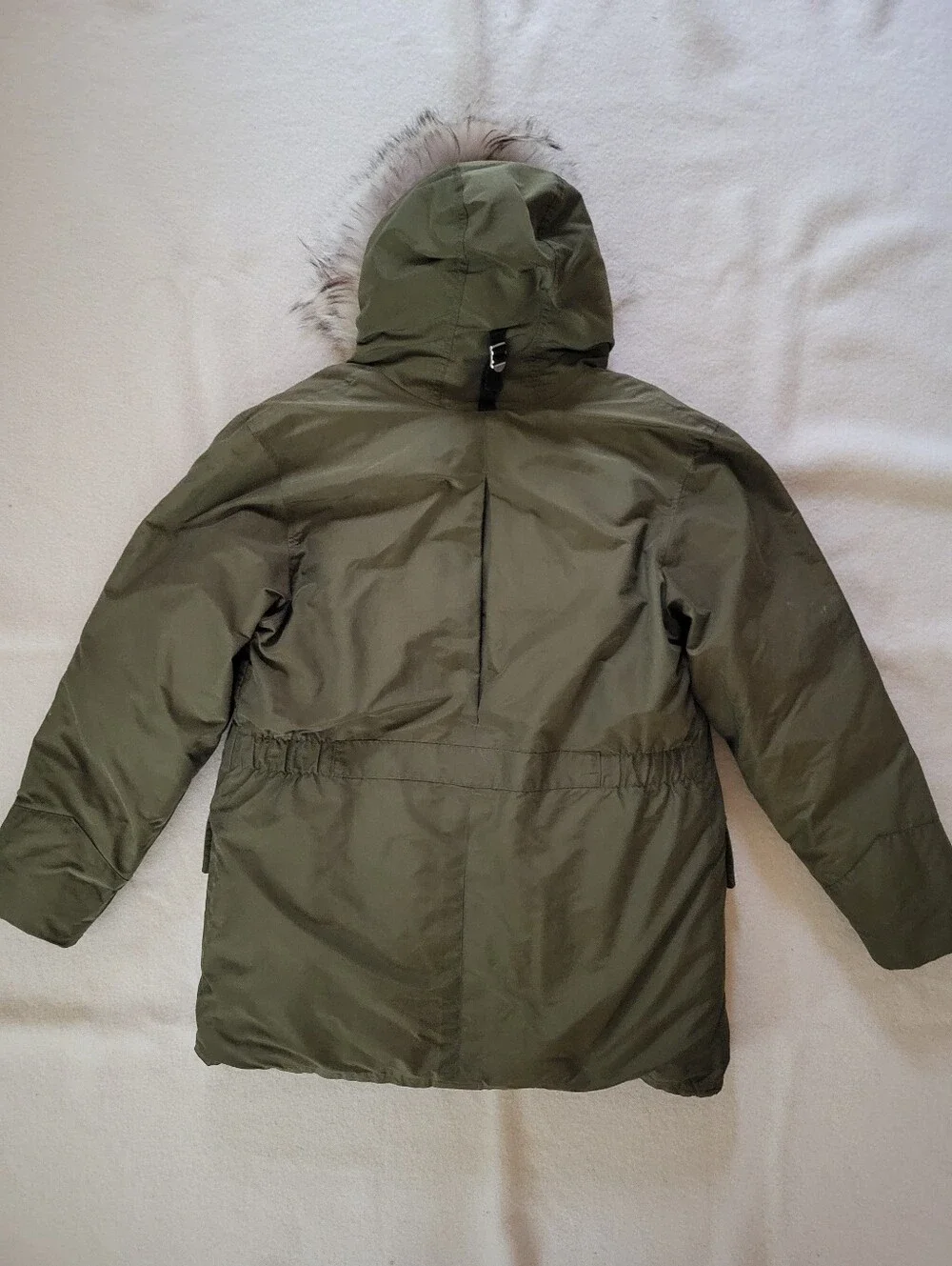 Vintage Eddie Bauer goose Down Coat, Men's Size Medium, Fur trim around the Hood